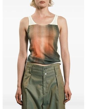 Tanaka Abstract-Print Tank Top - Green