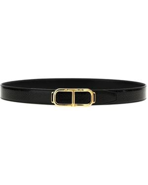 Tom Ford T-Logo Belt - White