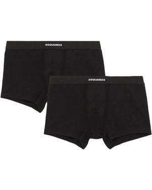 DSquared² ロゴ ボクサーパンツ 2枚組 - ブラック