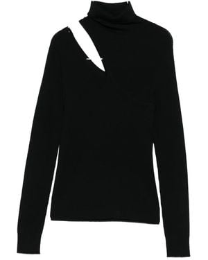 D.exterior Cut-out Turtleneck Sweater - ブラック
