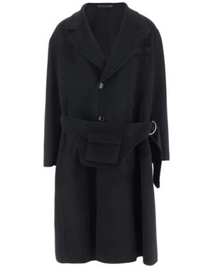 Giorgio Armani Belted Button-Up Coat - Black