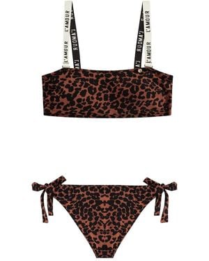 Love Stories Leopard-Print Tie-Sides Bikini - Brown