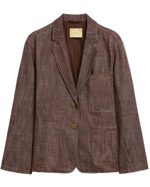 Momoní Shins Single-Breasted Denim Jacket - Brown