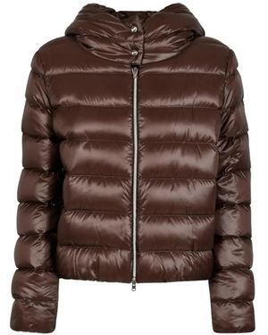 Herno Quilted Hooded Jacket - Brown