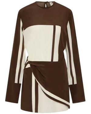 SIR. Colour-block-design Mini Dress - Brown