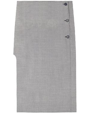Courreges Oblique Houndstooth Midi Skirt - Grey