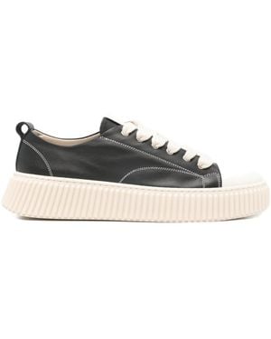 Rhun Contrast-Stitching Trainers - Black
