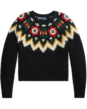 Polo Ralph Lauren Pullover Mit Blumenpasse - Schwarz