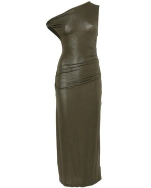 Patrizia Pepe Asymmetric Draped Midi Dress - Green