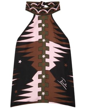PUCCI Valdimontone-Print Halter Top - Brown