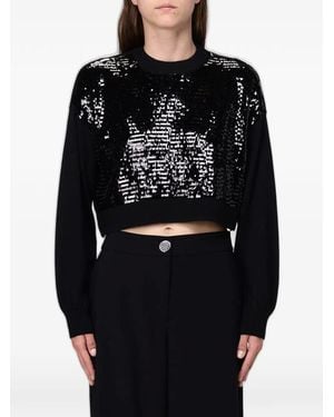 Emporio Armani Jersey Con Lentejuelas - Negro