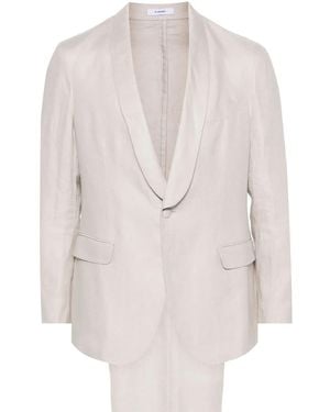 Boglioli Single-Breasted Linen Suit - White