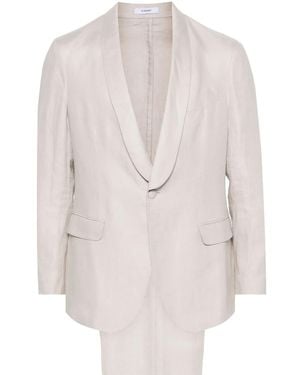 Boglioli Single-Breasted Linen Suit - White