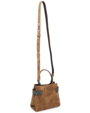 Brunello Cucinelli Bolso Essence Mini Con Asa Superior - Blanco