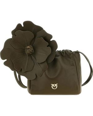 Pinko Love Birds Flower Shoulder Bag - Brown