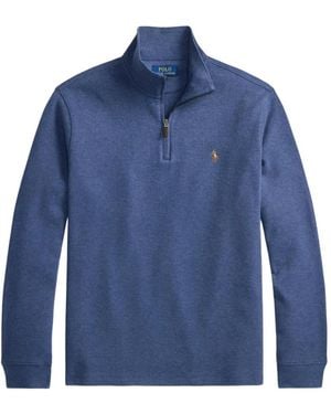 Polo Ralph Lauren Estate-Rib Quarter-Zip Jumper - Blue