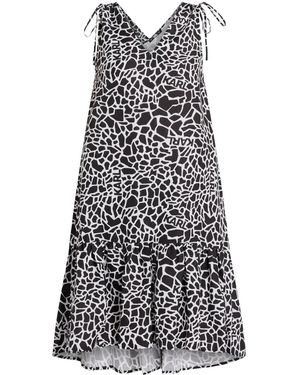 KARL LAGERFELD Animal-Print V-Neck Midi Dress - White
