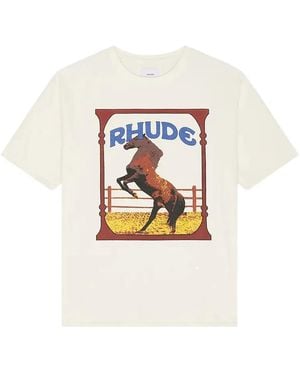 Rhude Horse-Print T-Shirt - White