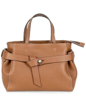 Gianni Chiarini Miranda Grained Leather Tote Bag - Brown