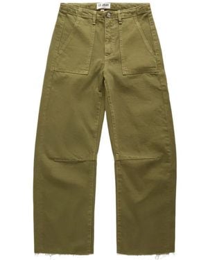 Le Jean Jean Droit À Bords Francs - Green