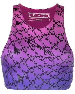 Off-White c/o Virgil Abloh Two-Tone Gradient-Effect Crop Top - Purple