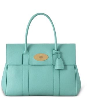 Mulberry Bayswater Grained Leather Tote Bag - Blue