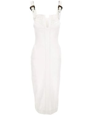 Versace Jeans Couture Buckle-Detail Dress - White
