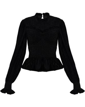 AllSaints Velour Top 'Juno' - Black