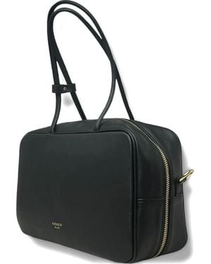 Avenue Trunky Nappa Leather Tote Bag - Black