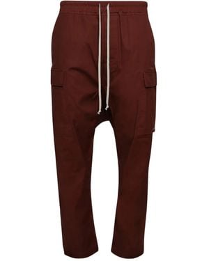 Rick Owens Drop-Crotch Cargo Trousers - Red