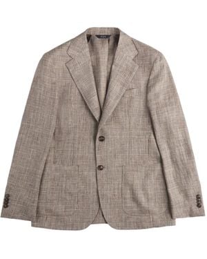 Fay Geruite Blazer Met Twee Knopen - Bruin