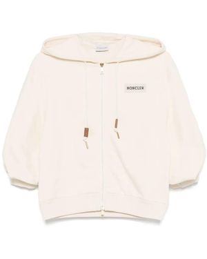 Moncler Cotton Zip-Up Hoodie - Natural