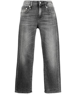 R13 Distressed-Effect Cropped Jeans - Grey