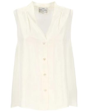 forte_forte Sleeveless Button-Up Shirt - White