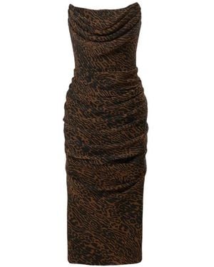 Carolina Herrera Kleid Mit Leopardenprint - Braun