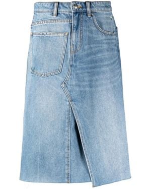 Tory Burch Deconstructed Denim Skirt - Blue