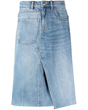 Tory Burch Deconstructed Denim Skirt - Blue