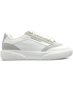 CASABLANCA Canvas Trainers With Suede Insert - White