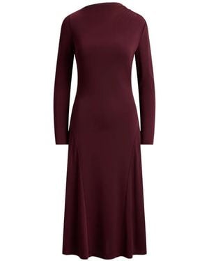 Ralph Lauren Yamilla Draped Long-Sleeve Dress - Purple
