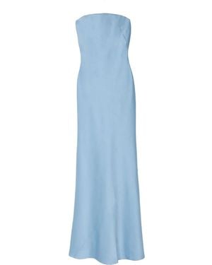 Alejandra Alonso Rojas Open Back Bustier Maxi Dress - Blue