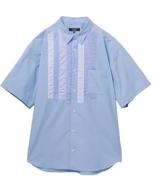 Comme des Garçons Panelled Striped Shirt - Blue
