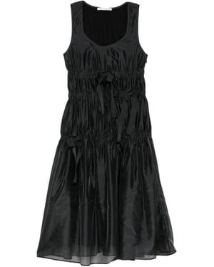 Cecilie Bahnsen Bow-Detail Ruched Dress - Black