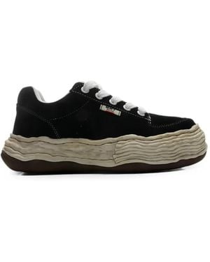 Maison Mihara Yasuhiro Oliver Og Distressed Sole Suede Low-Top Trainers - Black