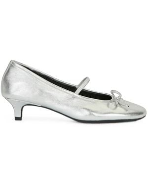 Ash Elodie Bis Bow-Detail Heeled Court Shoes - White