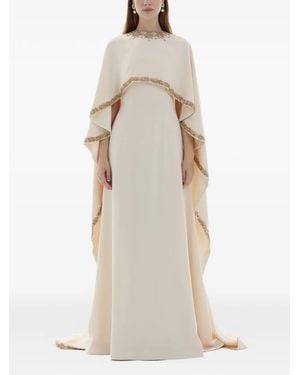 Dina Melwani Cape Maxi Dress - Natural