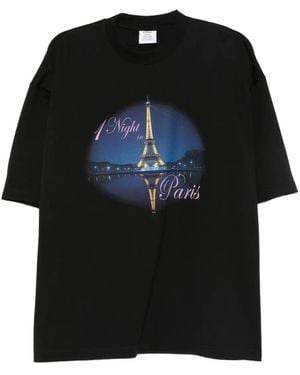 Vetements Eiffel Tower-Print T-Shirt - Black