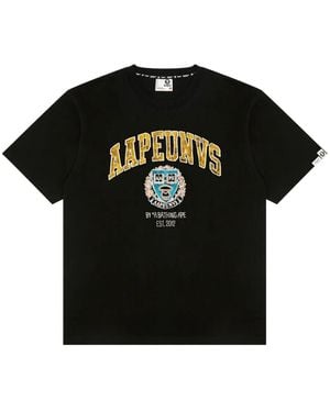 Aape By A Bathing Ape T-Shirt À Logo Poitrine Brodé - Noir