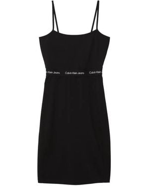 Calvin Klein Logo Midi Dress - Black