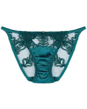 Fleur Of England Olivia Ouvert Lace Brief - Blue