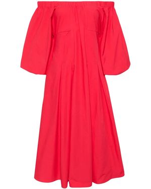 Rejina Pyo Greta Midikleid Aus Bio-Baumwolle - Rot